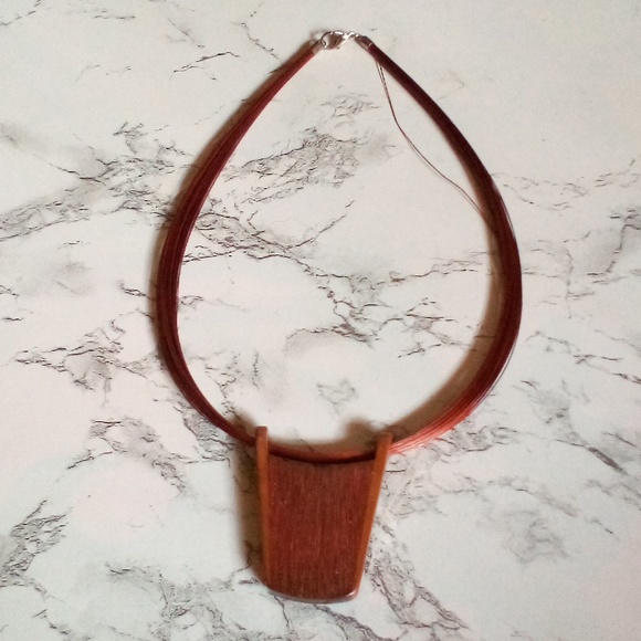 Unique Tribal Ethnic Wood Pendant Necklace - Picture 2 of 6